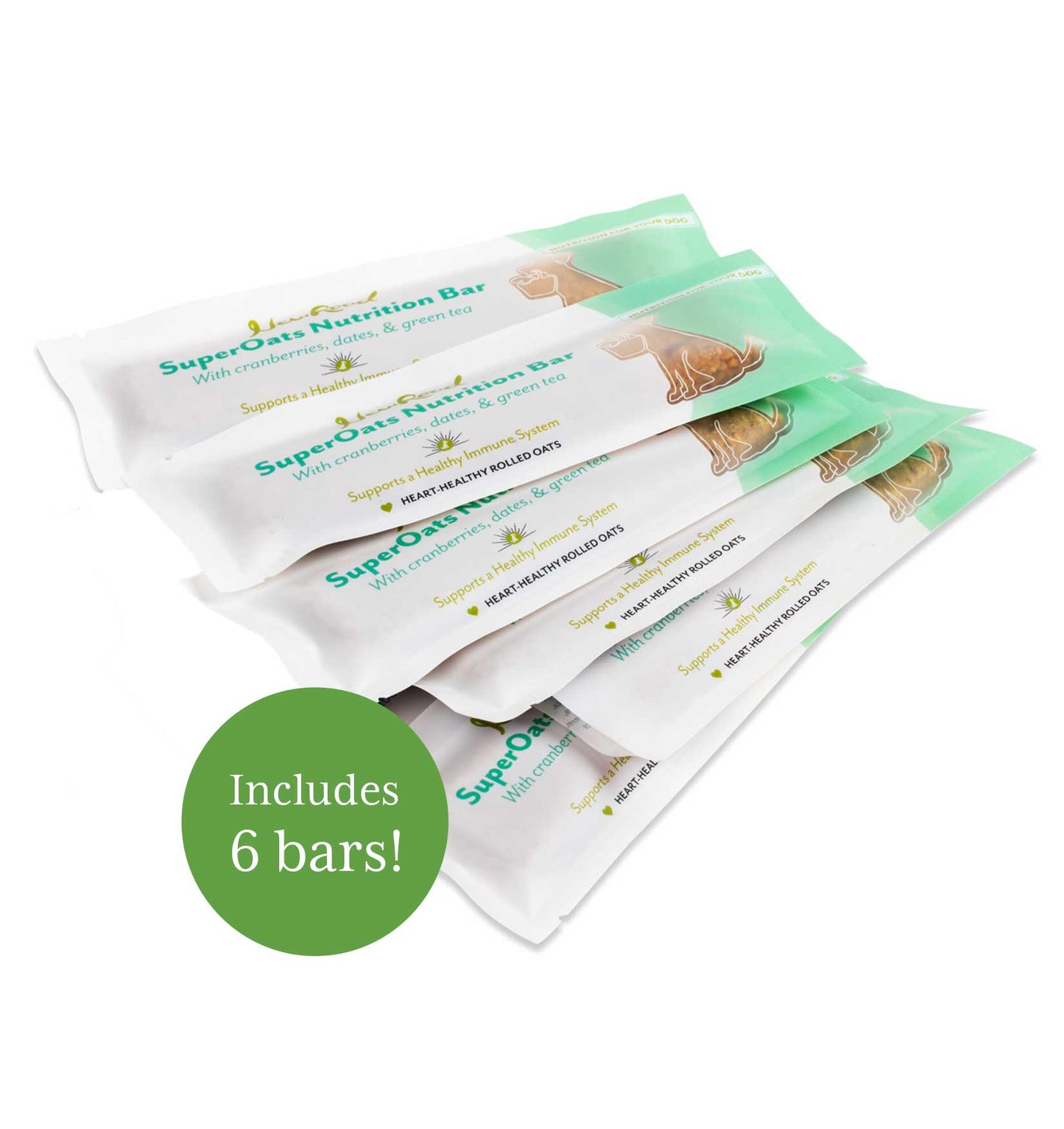 6-Bar Pack of Rolled Oats with Cranberries, Dates, & Green Tea